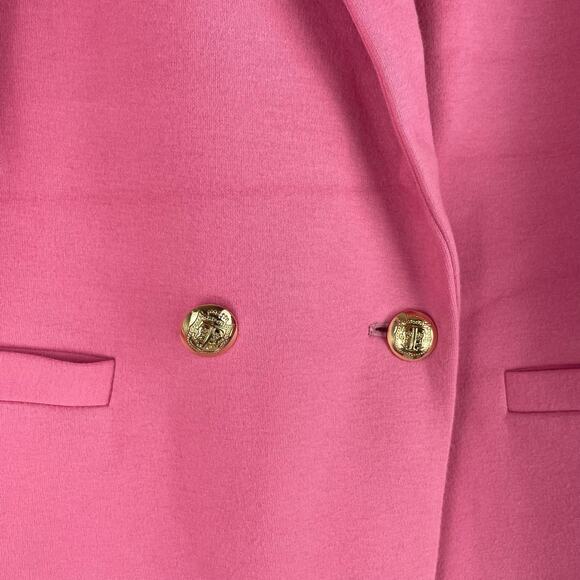 Talbots Double Knit Long Blazer Jacket Double Breasted Pink Size 14W - Picture 6 of 11